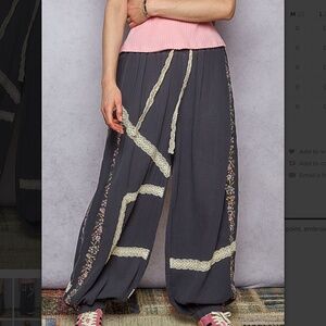 POL “ Braintree 4” POL Double Gauze Joggers with Embroidery Detail SR22